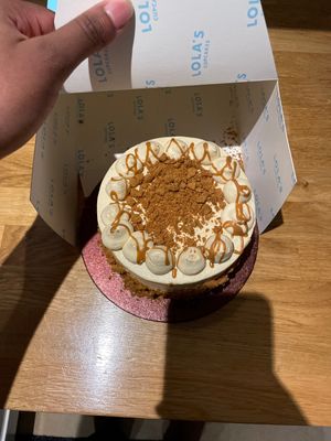 vegan caramel biscuit cake  at Lola's Cupcakes in Watford