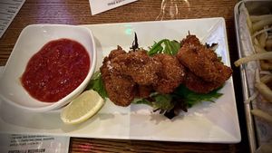 FRIED COCONUT CALAMARI 
Young coconut served with cocktail sauce and lemon  at Golden Road Brewing - West Glendale in Los Angeles