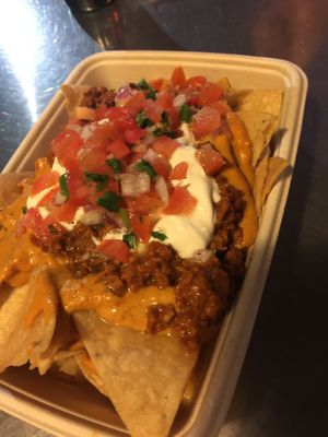 Nachos were so good. No beans that makes me happy. at Golden Road Brewing - West Glendale in Los Angeles