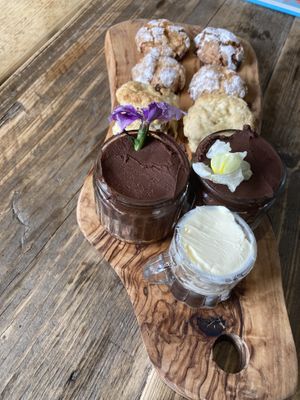 Trio of deserts  at Grow Green Deli + Eatery in Huddersfield