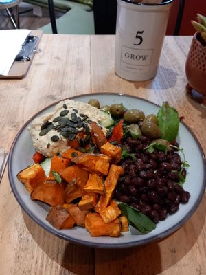 Sweet potato & black bean salad at Grow Green Deli + Eatery in Huddersfield