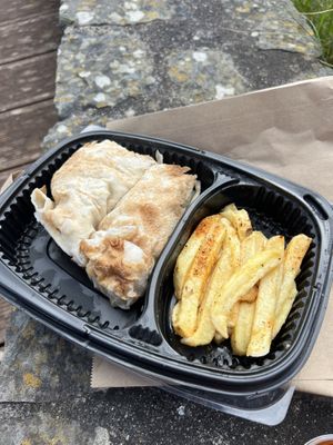 Wrap and fries  at Daily Dose Restaurant in Clonakilty