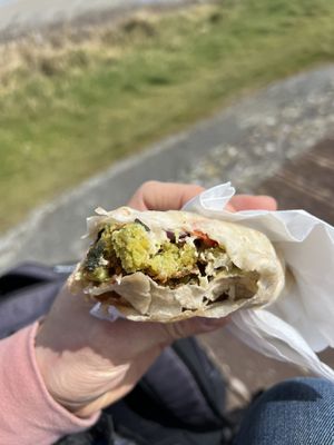 Vegan falafel wrap  at Daily Dose Restaurant in Clonakilty