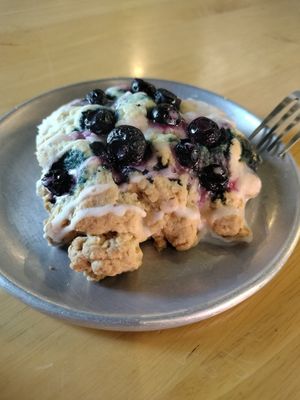 Vegan blueberry lemon scone at Kawa Coffee in Colorado Springs