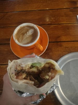 Vegan burrito at Kawa Coffee in Colorado Springs