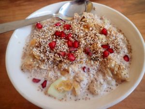 millet muesli with coconut milk  at Millets of Mewar in Udaipur