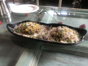 I was made to take this photo    at Millets of Mewar in Udaipur