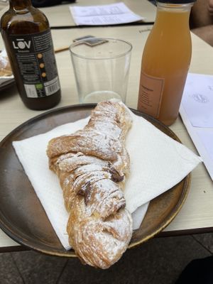 Croissant con nutella 🥐  at Santa Vegana in Barcelona