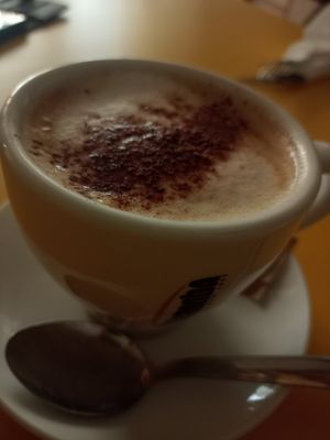 Cappuccino at Santa Vegana in Barcelona