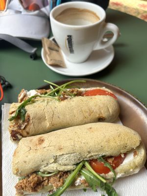 Vegan tuna sandwich   at Santa Vegana in Barcelona