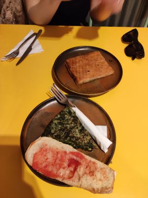 Spinach Tortilla at Santa Vegana in Barcelona