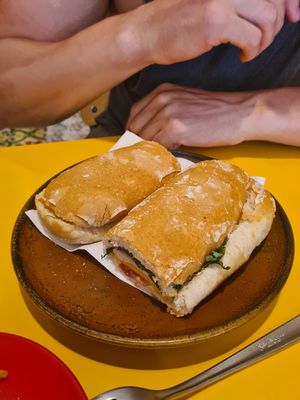 Ham and cheese sandwich at Santa Vegana in Barcelona