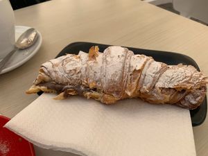 chocolate covered croissant at Santa Vegana in Barcelona