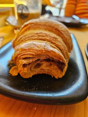 Vegan nutella croissant at Santa Vegana in Barcelona