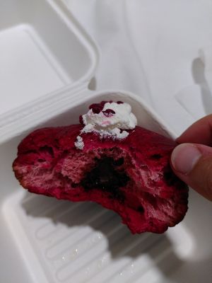 Inside with chocolate filling at Santa Vegana in Barcelona