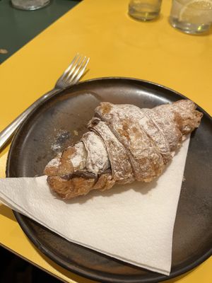 Close up of the choc croissant   at Santa Vegana in Barcelona