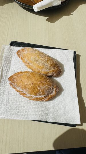 Not very fun of pastries with fruits inside but the outside was fantastic   at Santa Vegana in Barcelona