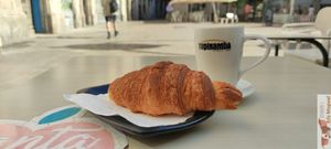 Outside for my breakfast ! at Santa Vegana in Barcelona