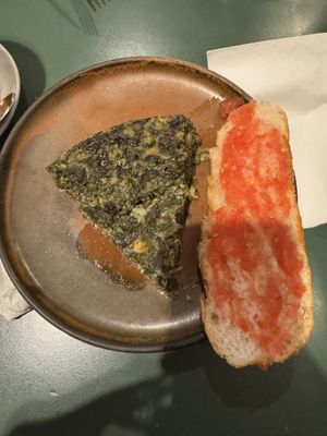 Spinach tortilla.  at Santa Vegana in Barcelona