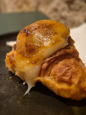 Catalonia creme croissant at Santa Vegana in Barcelona