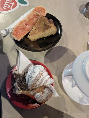 Tortilla and Nutella croissant at Santa Vegana in Barcelona