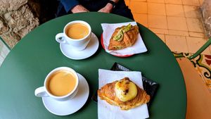 Coffee and croissants at Santa Vegana in Barcelona
