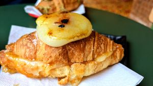 Croissant Creme de  Catalan at Santa Vegana in Barcelona