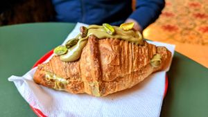 Pistachio croissant at Santa Vegana in Barcelona