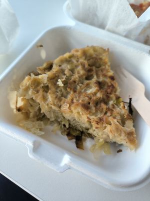 Tortilla de puerro at Santa Vegana in Barcelona