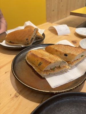 bolognese sandwich, thuna sandwich at Santa Vegana in Barcelona