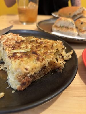 Leek tortilla at Santa Vegana in Barcelona