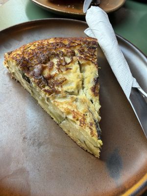 Zucchini tortillaas  at Santa Vegana in Barcelona