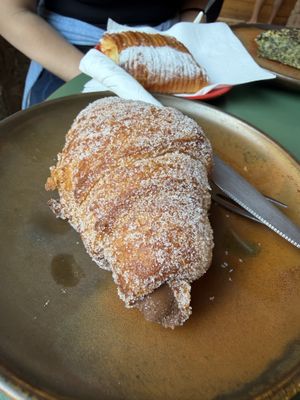 Chocolate filled croissantt  at Santa Vegana in Barcelona