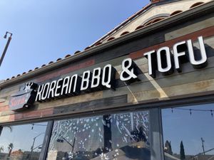 Sign at Sura Korean BBQ & Tofu House in Long Beach