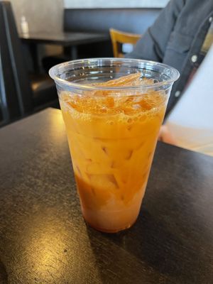 Thai iced tea with soy milk  #Veganuary at Sura Korean BBQ & Tofu House in Long Beach