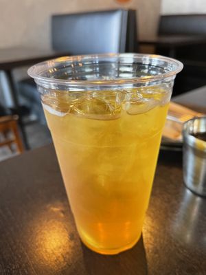 peach green tea  #Veganuary at Sura Korean BBQ & Tofu House in Long Beach
