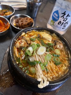 Mushroom tofu soup   at Sura Korean BBQ & Tofu House in Long Beach