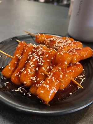 Rice cakes  at Sura Korean BBQ & Tofu House in Long Beach