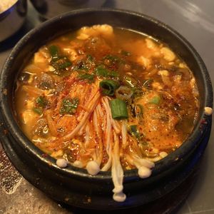 LB mushroom soup😍  at Sura Korean BBQ & Tofu House in Long Beach