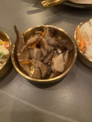 Banchan - mushrooms  #Veganuary at Sura Korean BBQ & Tofu House in Long Beach