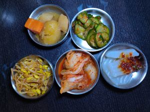 Condiments at Sura Korean BBQ & Tofu House in Long Beach