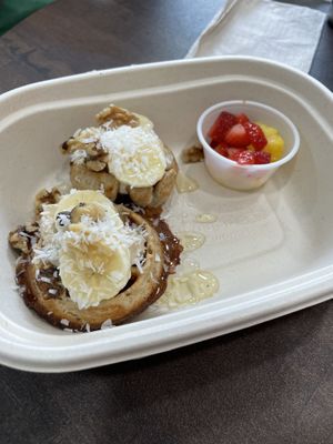Banana nut waffle toasties  at BARE Blends in Saratoga Springs