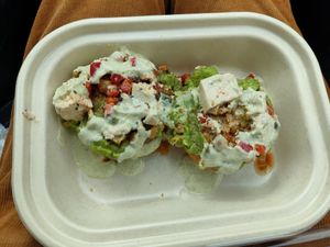 Mediterranean waffles at BARE Blends in Saratoga Springs