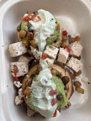 greek waffle toast   at BARE Blends in Saratoga Springs