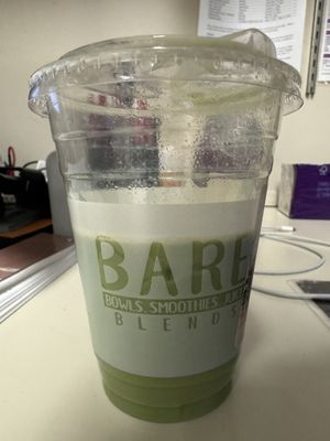 I already drank half but you have an idea of what it is    at BARE Blends in Saratoga Springs