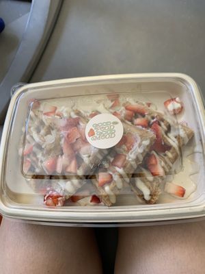 waffle  at Vibe Organic Kitchen & Juice in Costa Mesa