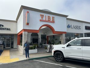 From the parking lot  at Vibe Organic Kitchen & Juice in Costa Mesa