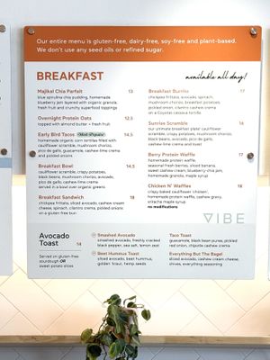   at Vibe Organic Kitchen & Juice in Costa Mesa