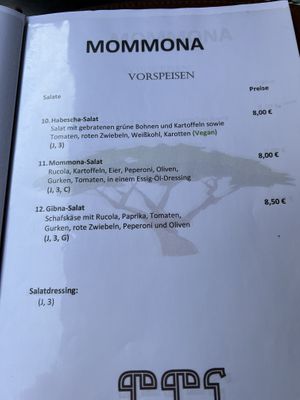 Menu 5  at Mommona African Restaurant in Frankfurt