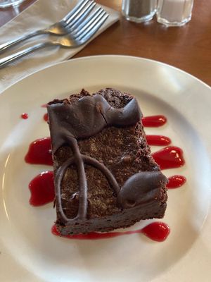 Vegan chocolate fudge cake  at The Red Shoe Pub in Mabou